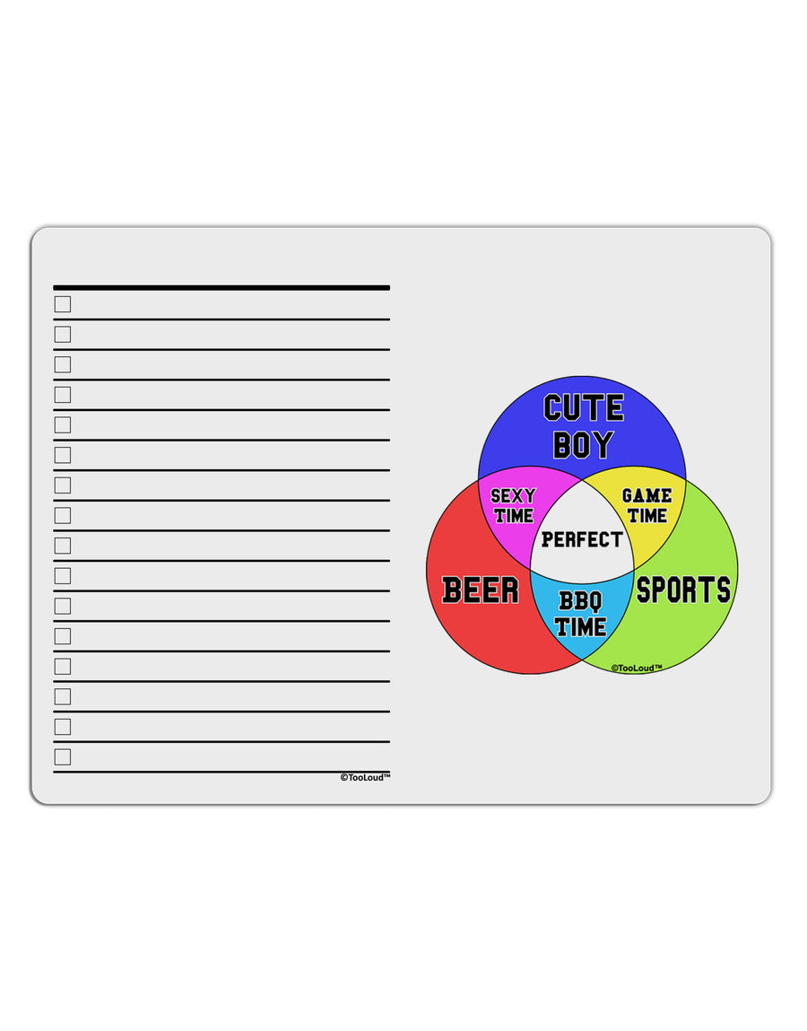 Beer Boy and Sports Diagram To Do Shopping List Dry Erase Board-Dry Erase Board-TooLoud-White-Davson Sales