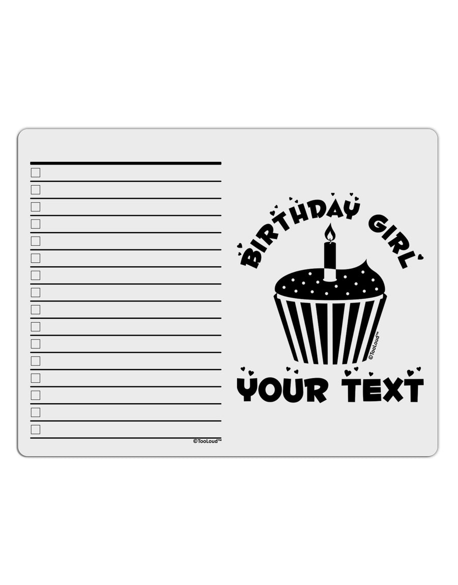 Personalized Birthday Girl Cupcake -Customizable- Name To Do Shopping List Dry Erase Board-Dry Erase Board-TooLoud-White-Davson Sales