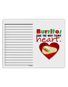 Burritos Are the Way To My Heart To Do Shopping List Dry Erase Board-Dry Erase Board-TooLoud-White-Davson Sales