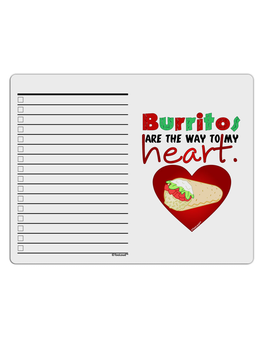 Burritos Are the Way To My Heart To Do Shopping List Dry Erase Board-Dry Erase Board-TooLoud-White-Davson Sales