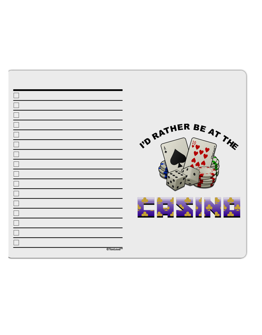 I'd Rather Be At The Casino Funny To Do Shopping List Dry Erase Board by TooLoud-Dry-Erase Boards-TooLoud-White-Davson Sales