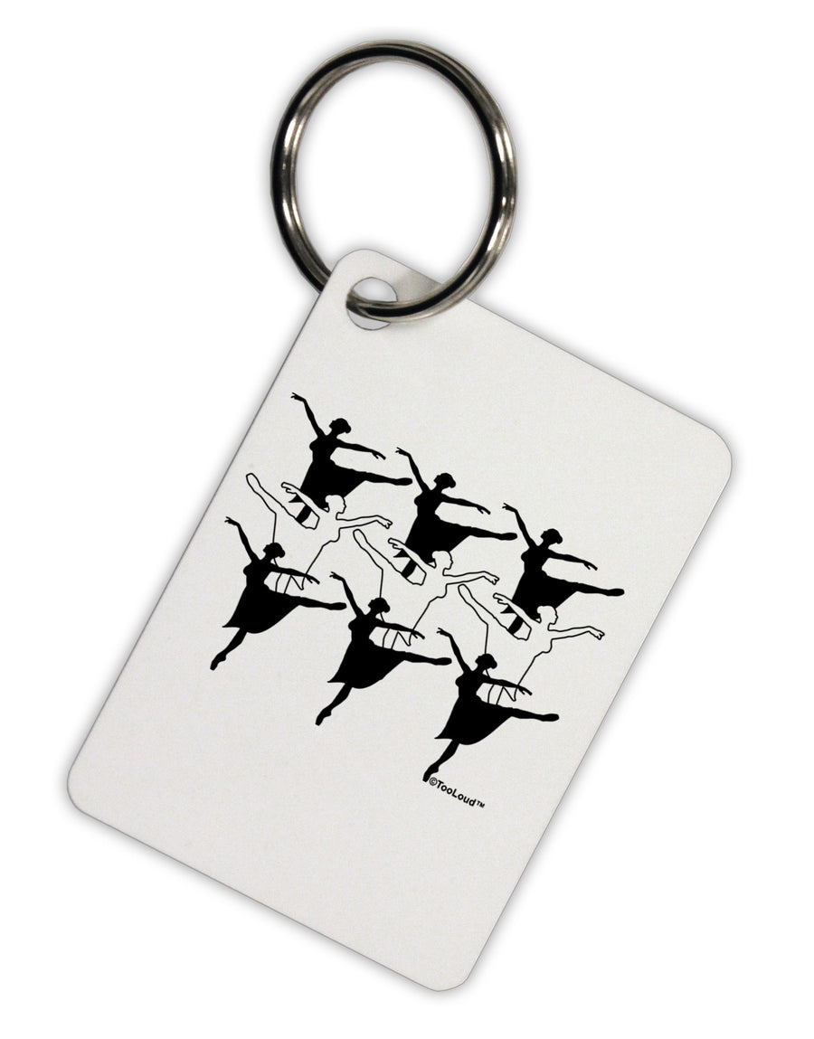 Nine Ladies Dancing Aluminum Keyring Tag-Keyring-TooLoud-White-Davson Sales