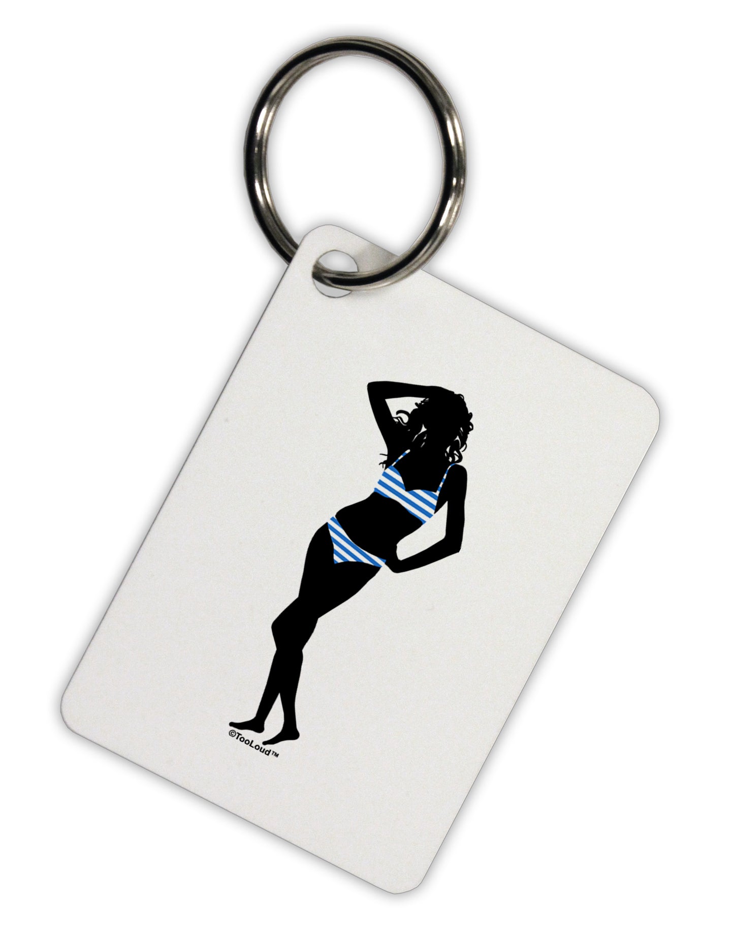 Stripes Bikini Shadow Aluminum Keyring Tag by TooLoud-Keyring-TooLoud-White-Davson Sales