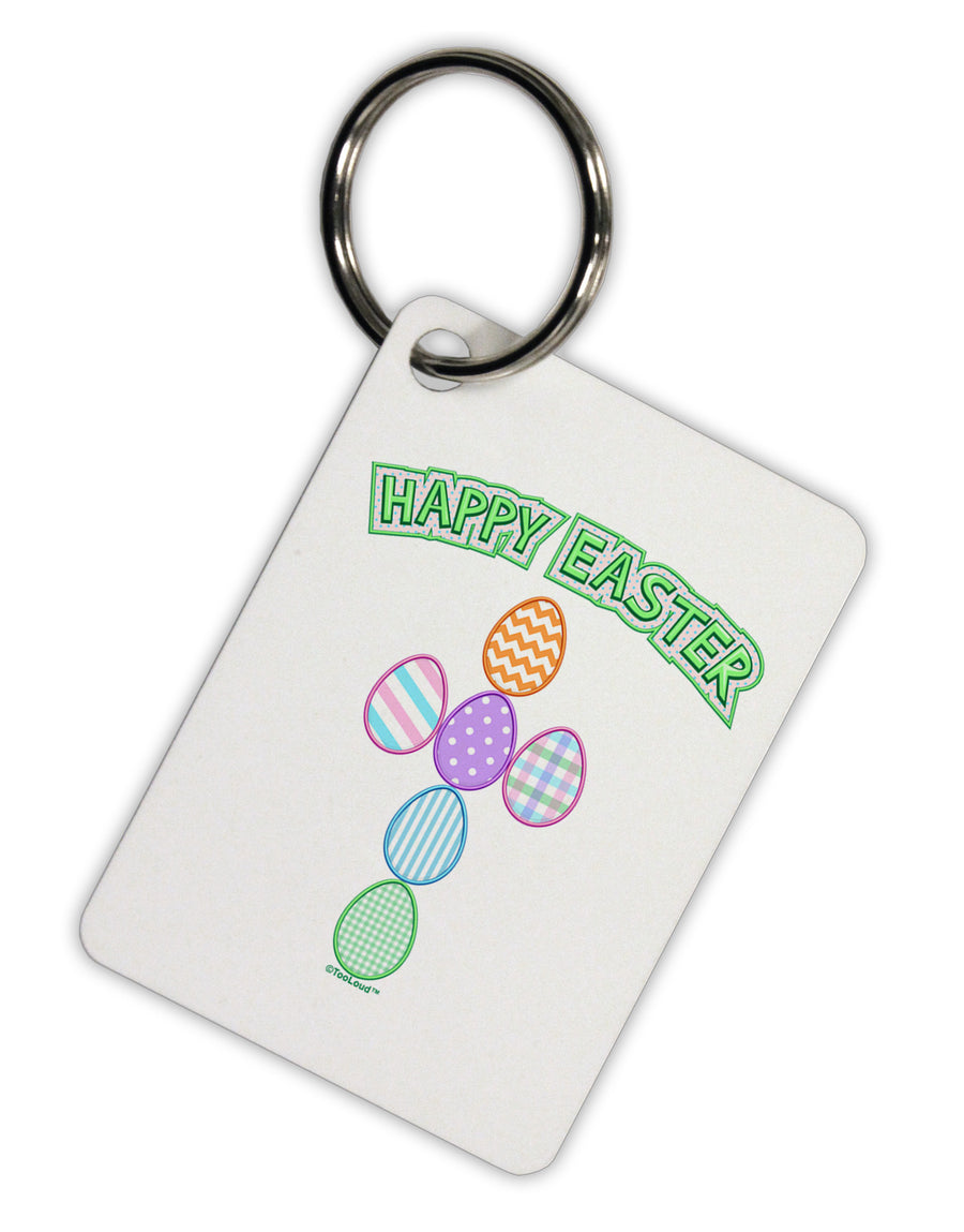 Happy Easter Egg Cross Faux Applique Aluminum Keyring Tag-Keyring-TooLoud-White-Davson Sales