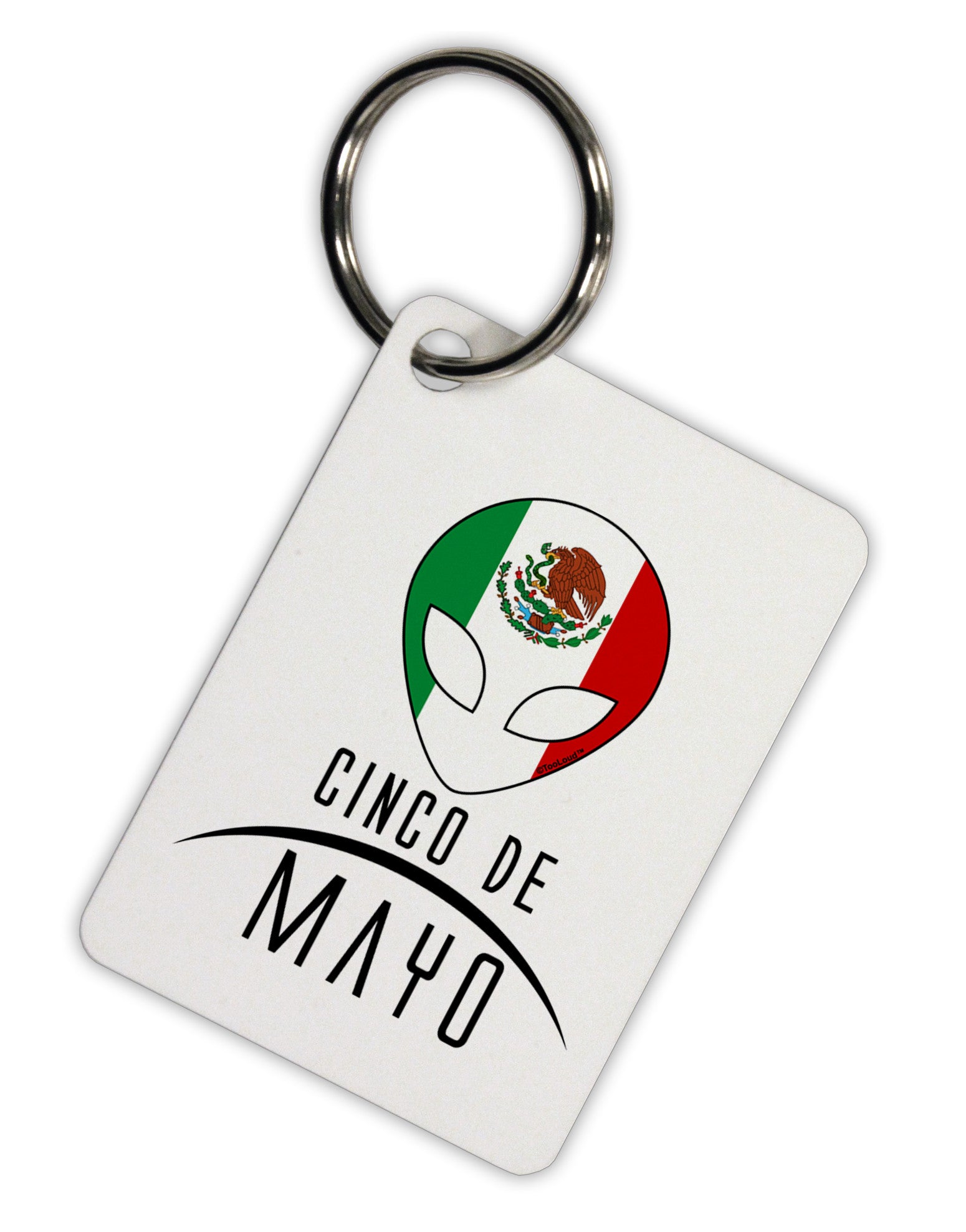 Mexican Extraterrestrial Text Aluminum Keyring Tag by TooLoud-Keyring-TooLoud-White-Davson Sales