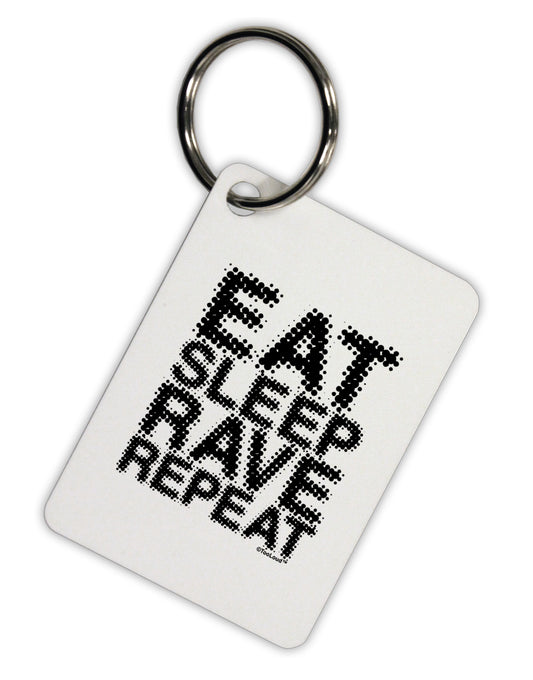 Eat Sleep Rave Repeat Aluminum Keyring Tag by TooLoud-Keyring-TooLoud-White-Davson Sales
