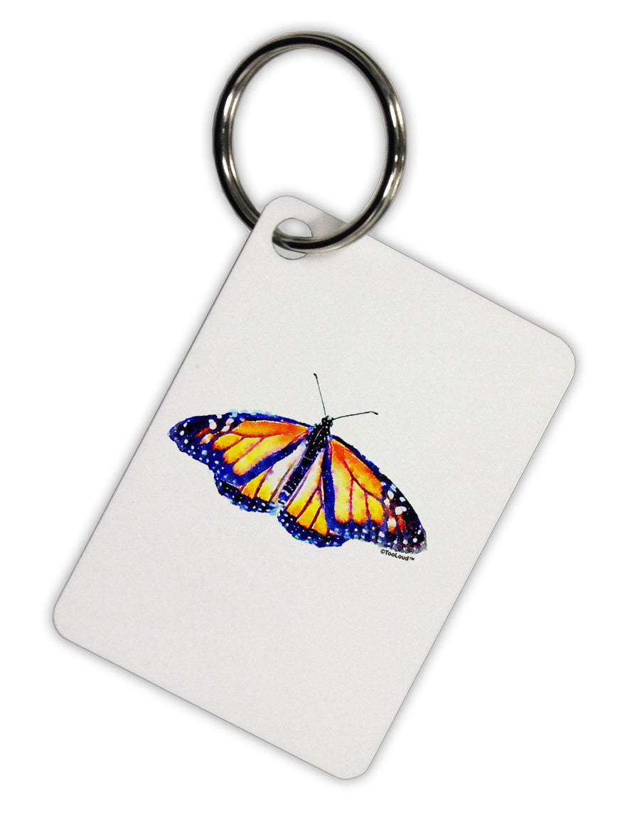 TooLoud Watercolor Monarch Butterfly Aluminum Keyring Tag-Keyring-TooLoud-White-Davson Sales