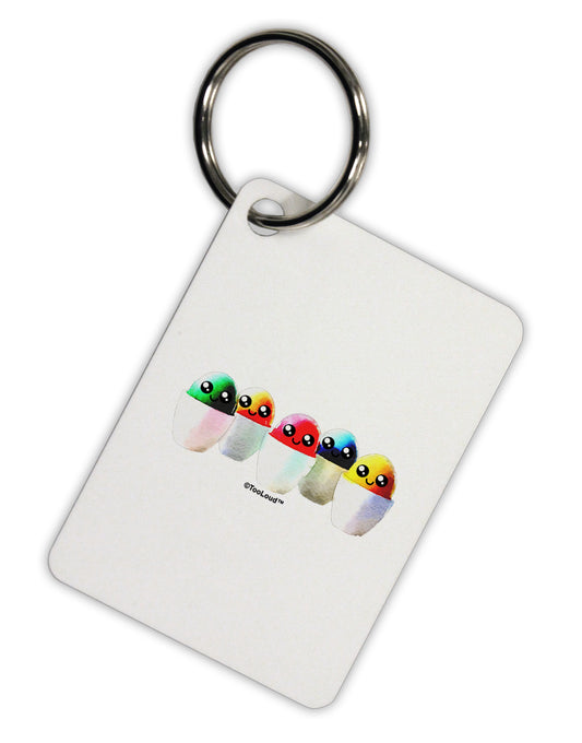 Kawaii Easter Eggs - No Text Aluminum Keyring Tag by TooLoud-Keyring-TooLoud-White-Davson Sales