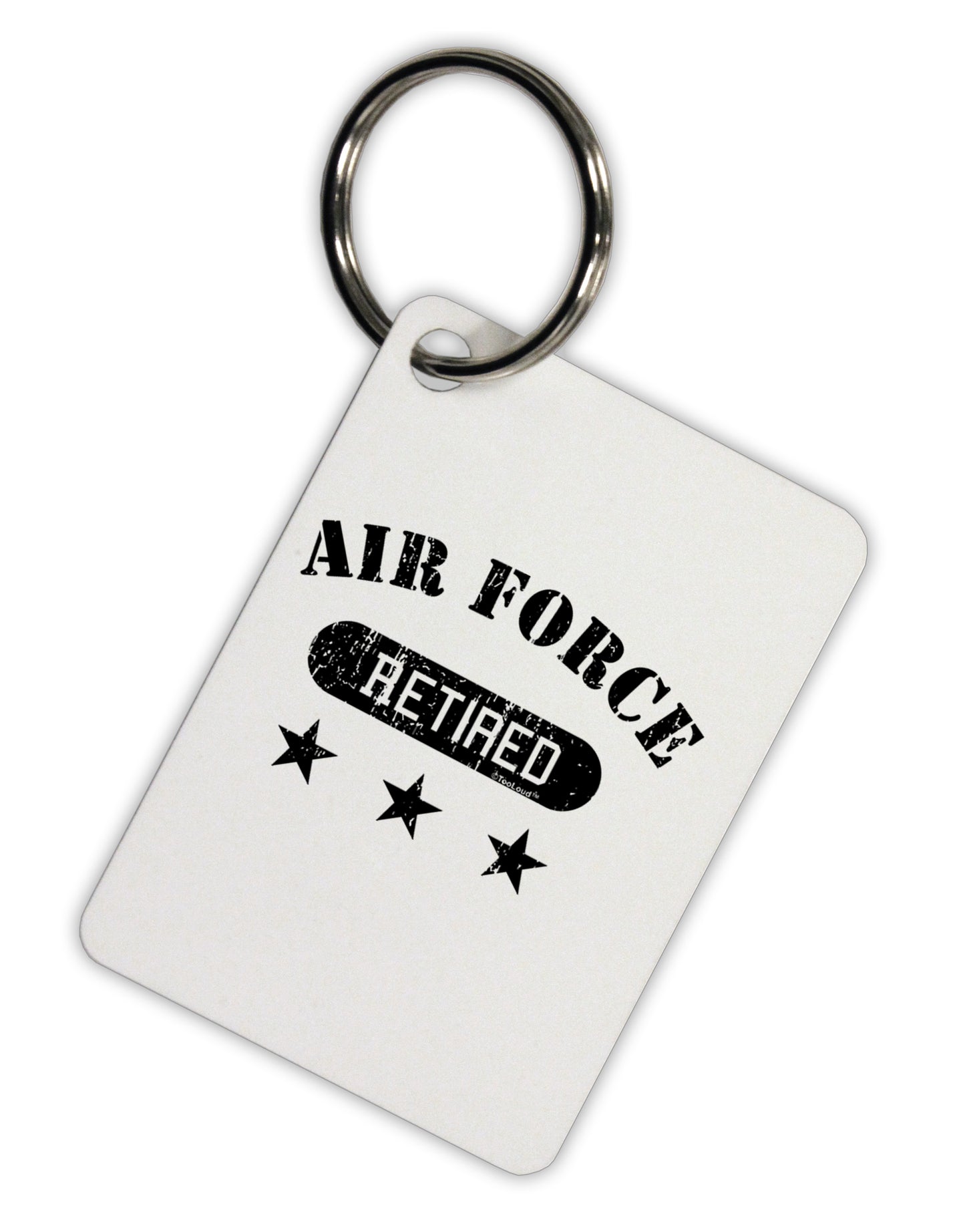 Retired Air Force Aluminum Keyring Tag by TooLoud-Keyring-TooLoud-White-Davson Sales
