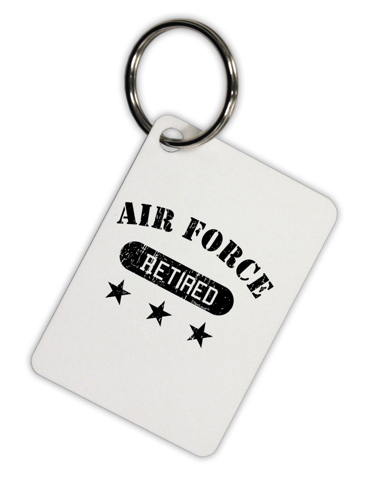 Retired Air Force Aluminum Keyring Tag by TooLoud-Keyring-TooLoud-White-Davson Sales