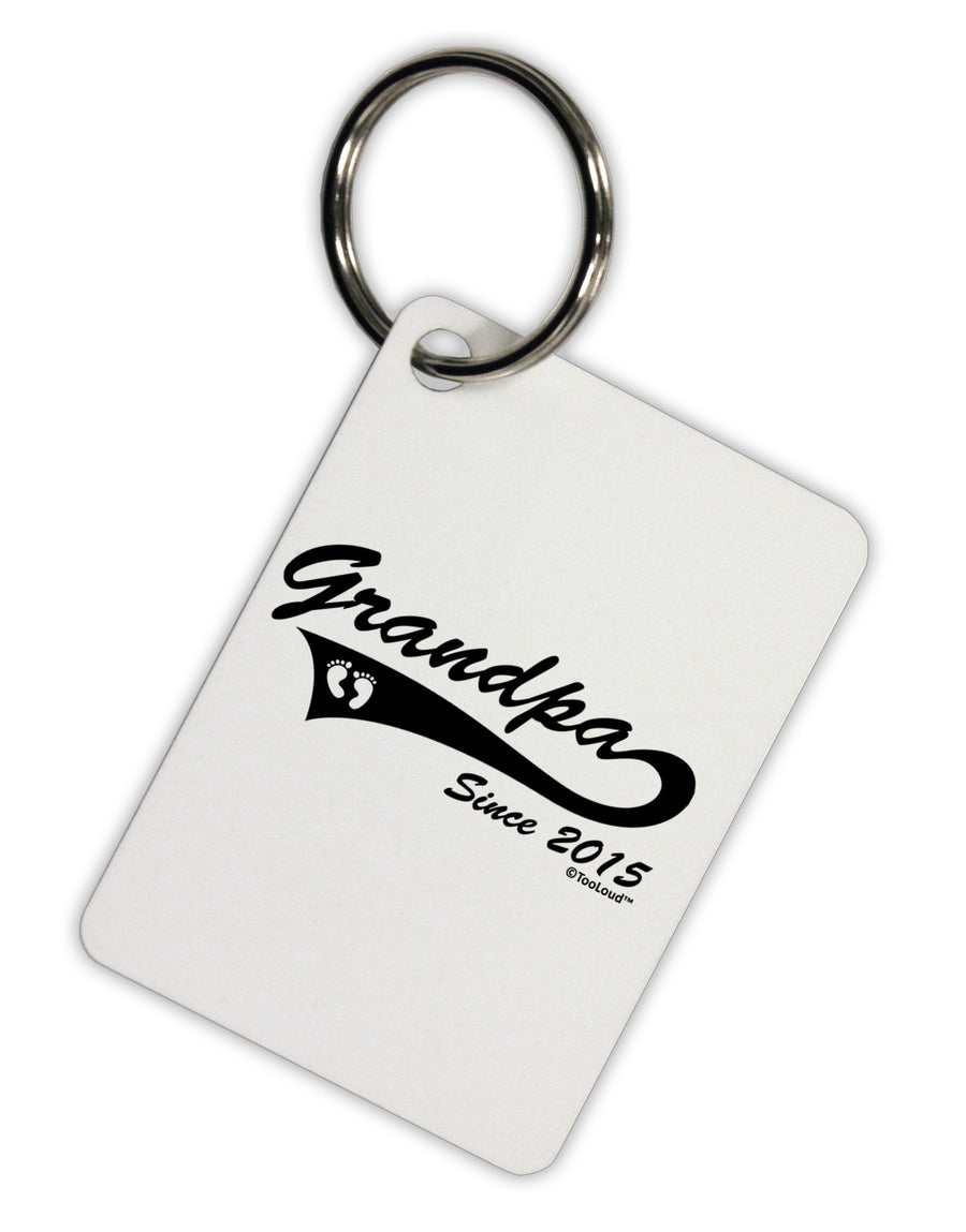 Grandpa Since 2015 Aluminum Keyring Tag by TooLoud-Keyring-TooLoud-White-Davson Sales