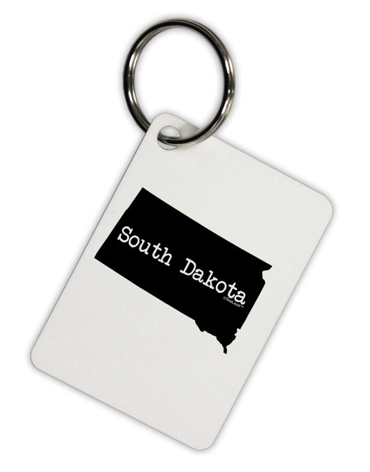 South Dakota - United States Shape Aluminum Keyring Tag by TooLoud-Keyring-TooLoud-White-Davson Sales
