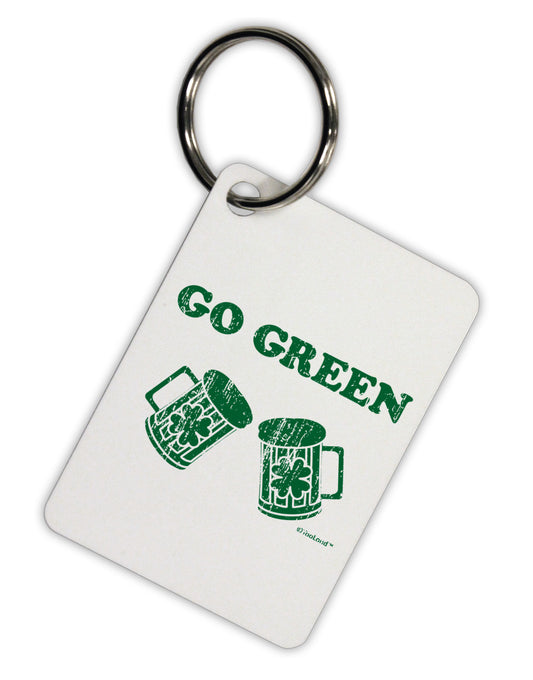 Go Green - St. Patrick's Day Green Beer Aluminum Keyring Tag by TooLoud-Keyring-TooLoud-White-Davson Sales