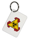 Recycle Biohazard Sign Aluminum Keyring Tag by TooLoud-Keyring-TooLoud-White-Davson Sales