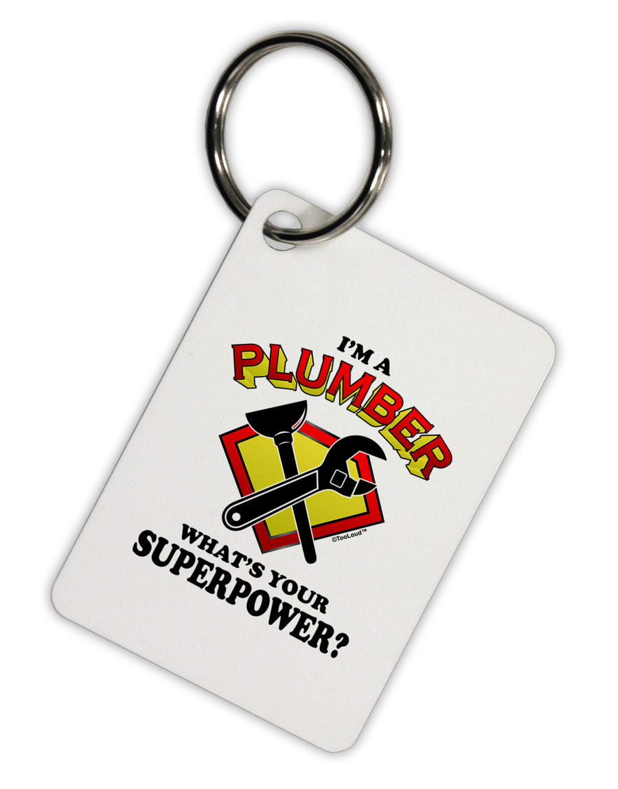 Plumber - Superpower Aluminum Keyring Tag-Keyring-TooLoud-White-Davson Sales