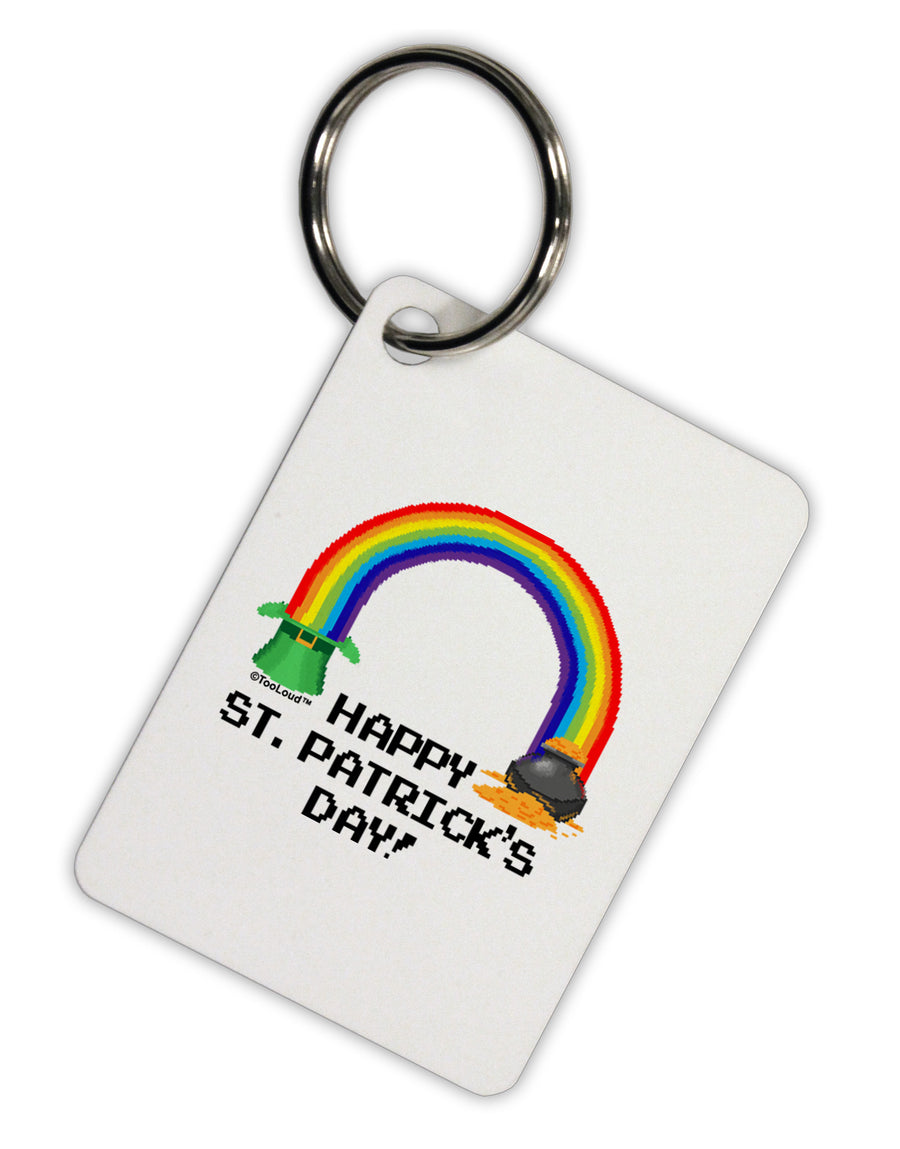 Pixel Pot of Gold St Patrick Text Aluminum Keyring Tag-Keyring-TooLoud-White-Davson Sales