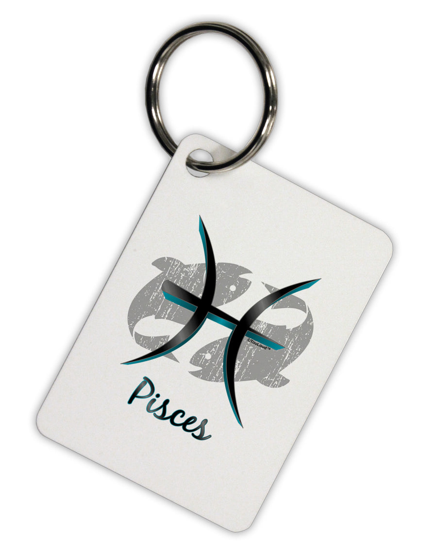 Pisces Symbol Aluminum Keyring Tag-Keyring-TooLoud-White-Davson Sales