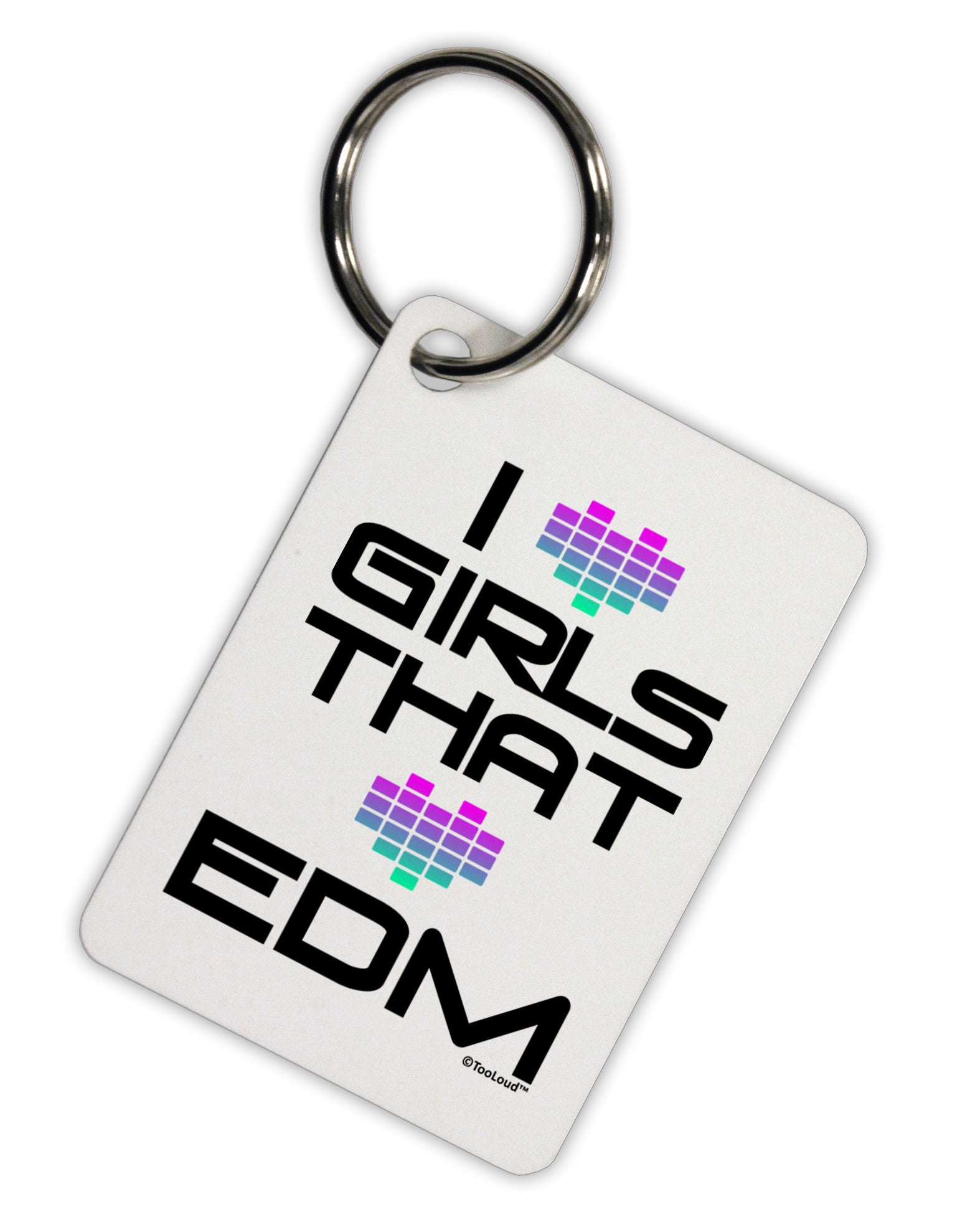 I Heart Girls That Heart EDM Aluminum Keyring Tag-Keyring-TooLoud-White-Davson Sales
