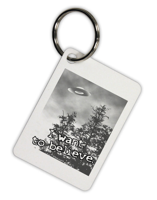 I Want to Believe - UFO Aluminum Keyring Tag by TooLoud-Keyring-TooLoud-White-Davson Sales