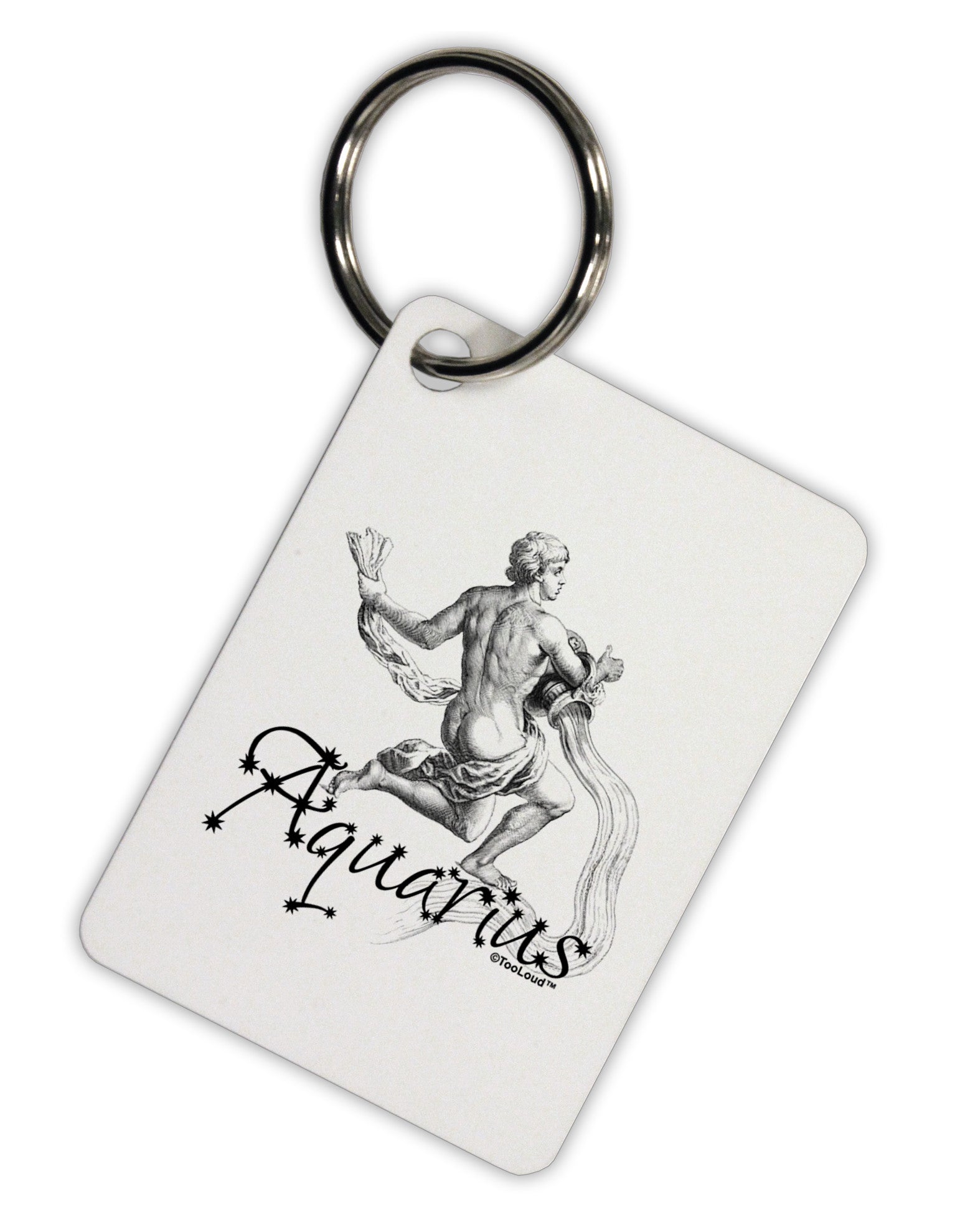 Aquarius Illustration Aluminum Keyring Tag-Keyring-TooLoud-White-Davson Sales