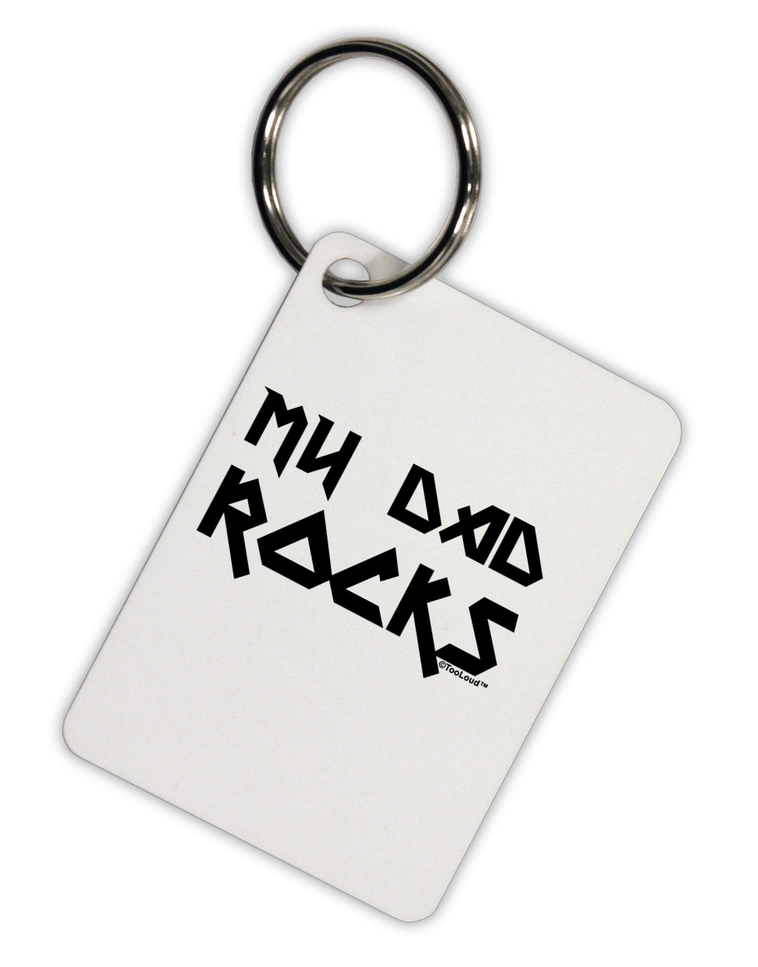 My Dad Rocks Aluminum Keyring Tag by TooLoud-Keyring-TooLoud-White-Davson Sales