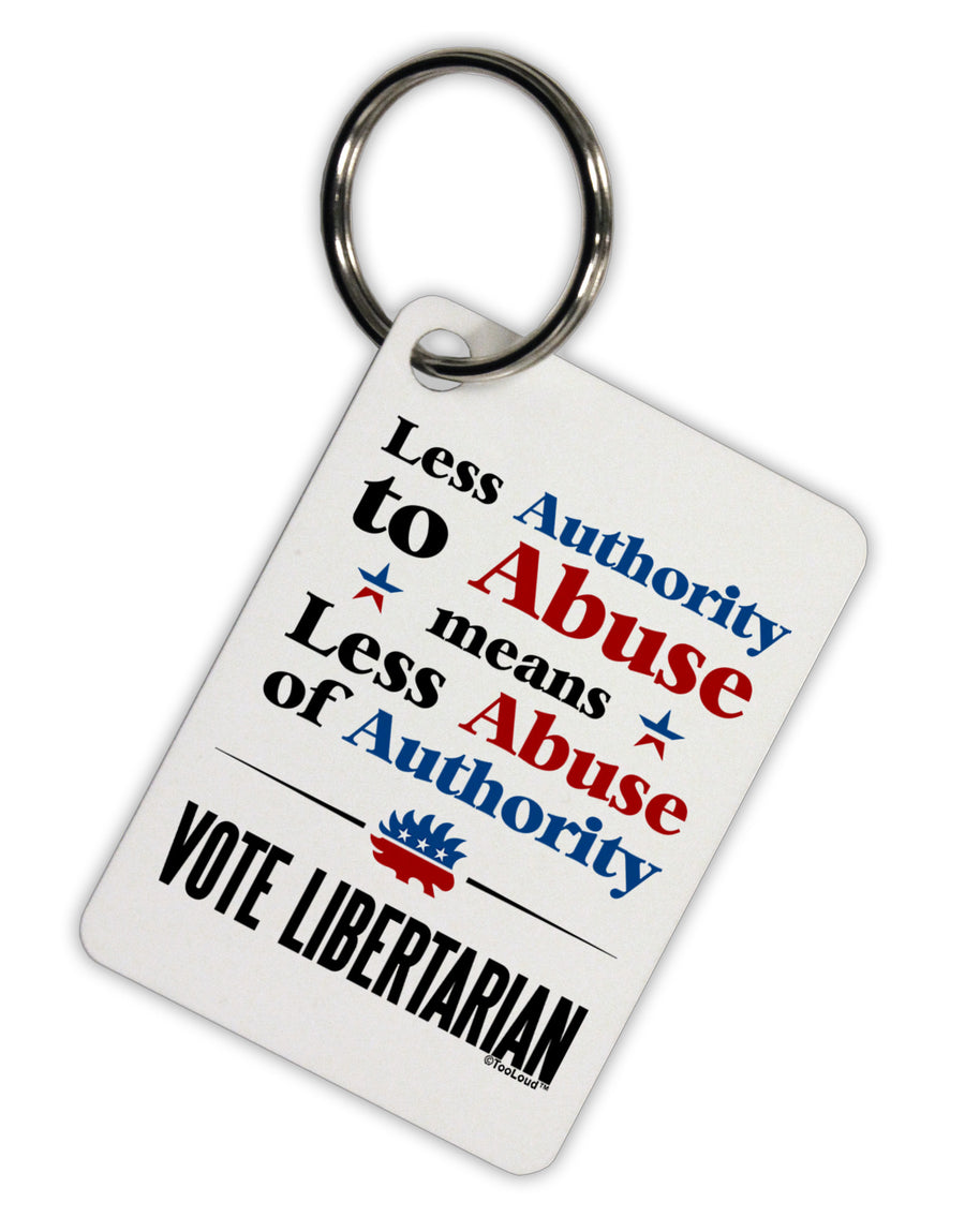 Libertarian Against Authority Abuse Aluminum Keyring Tag-Keyring-TooLoud-White-Davson Sales