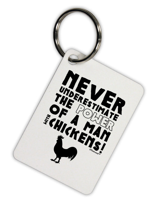 A Man With Chickens Aluminum Keyring Tag by TooLoud-Keyring-TooLoud-White-Davson Sales