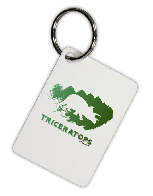 Jurassic Triceratops Design Aluminum Keyring Tag by TooLoud-Keyring-TooLoud-White-Davson Sales
