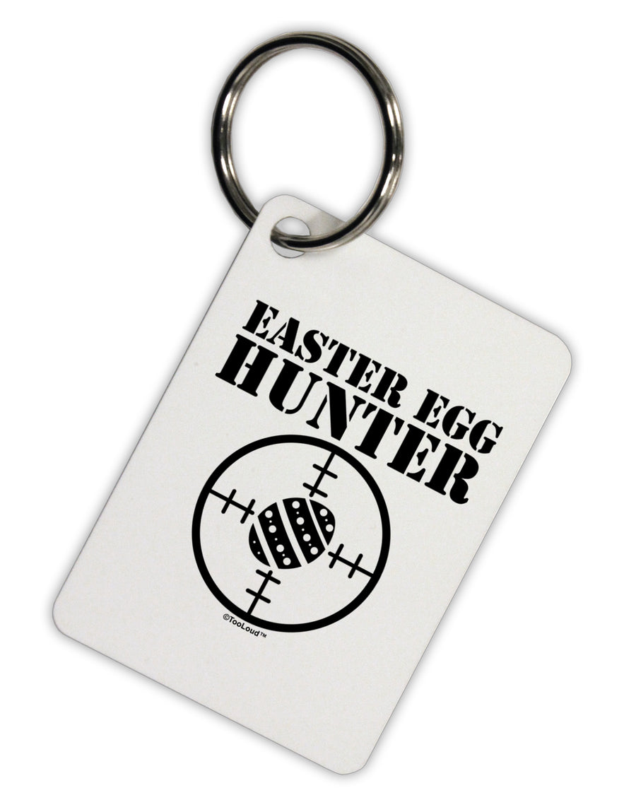 Easter Egg Hunter Black and White Aluminum Keyring Tag by TooLoud-Keyring-TooLoud-White-Davson Sales