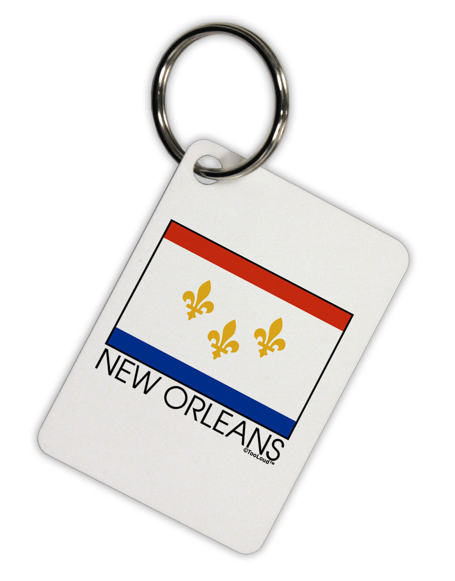 New Orleans Louisiana Flag Text Aluminum Keyring Tag-Keyring-TooLoud-White-Davson Sales