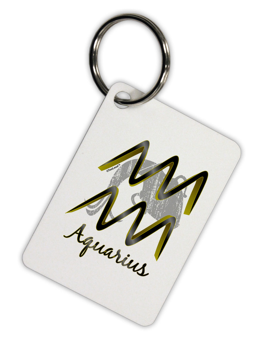 Aquarius Symbol Aluminum Keyring Tag-Keyring-TooLoud-White-Davson Sales