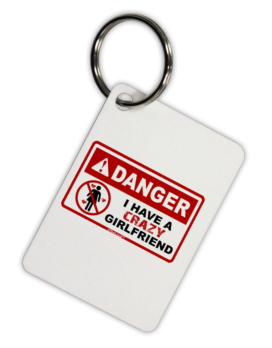 Danger - Crazy Girlfriend Aluminum Keyring Tag-Keyring-TooLoud-White-Davson Sales