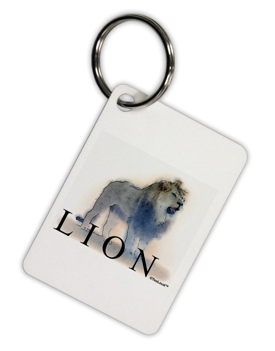 Lion Watercolor B Text Aluminum Keyring Tag-Keyring-TooLoud-White-Davson Sales