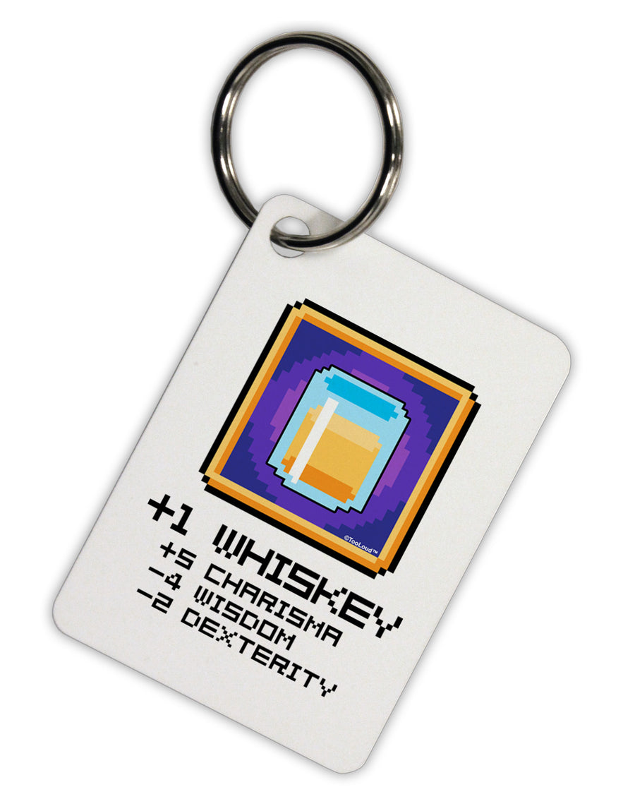 Pixel Whiskey Item Aluminum Keyring Tag-Keyring-TooLoud-White-Davson Sales