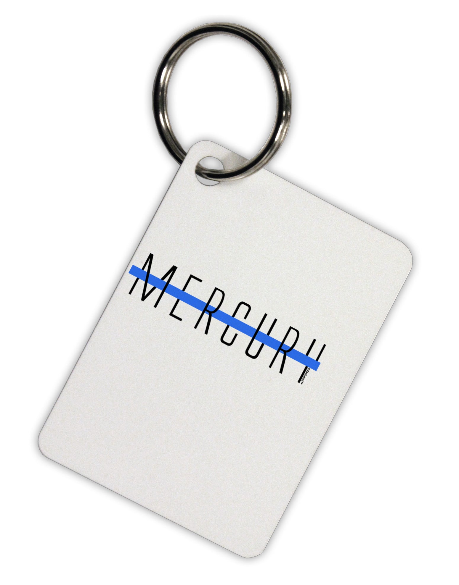 Planet Mercury Text Only Aluminum Keyring Tag by TooLoud-Keyring-TooLoud-White-Davson Sales