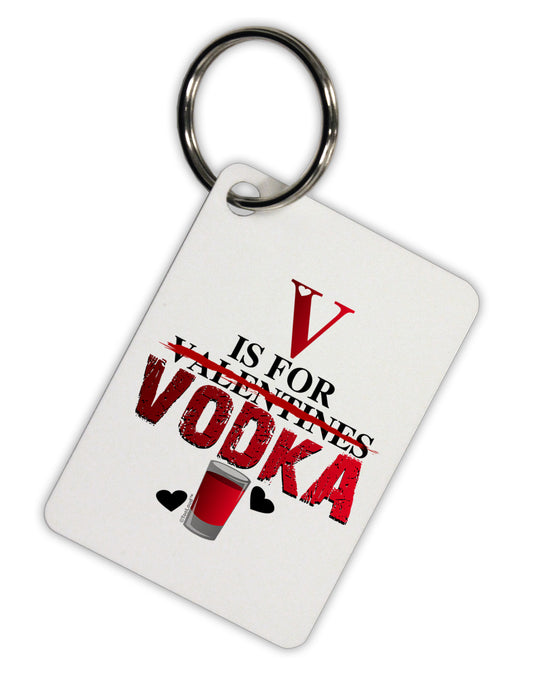 V Is For Vodka Aluminum Keyring Tag-Keyring-TooLoud-White-Davson Sales
