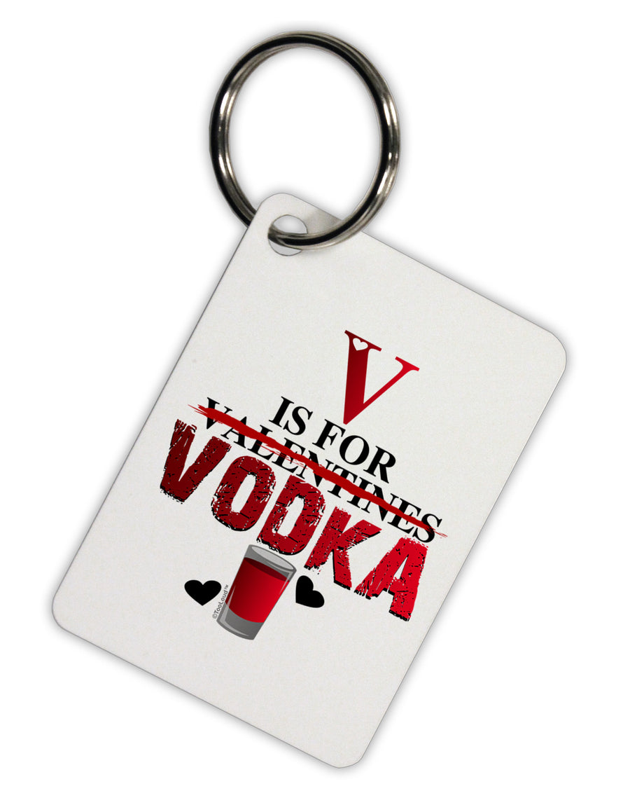 V Is For Vodka Aluminum Keyring Tag-Keyring-TooLoud-White-Davson Sales