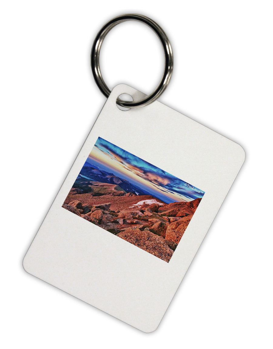 Colorado Mtn Sunset Aluminum Keyring Tag-Keyring-TooLoud-White-Davson Sales