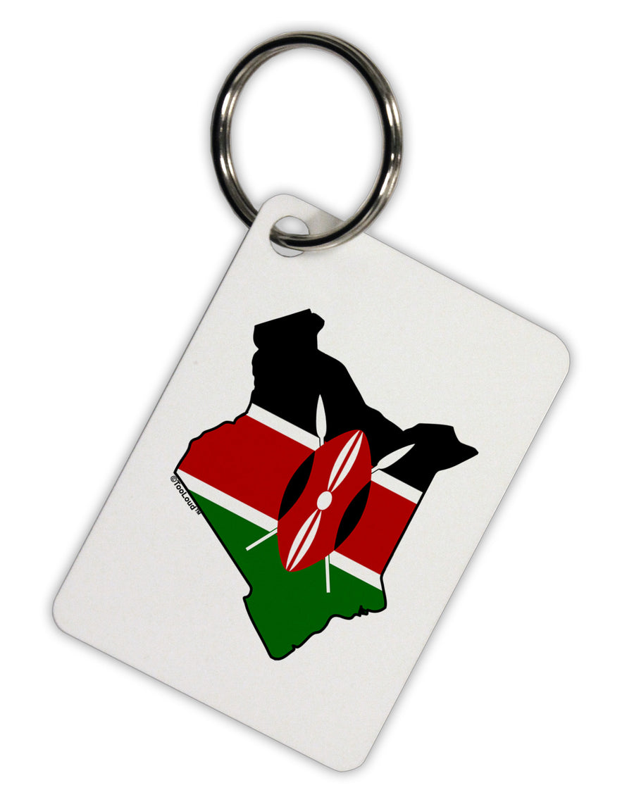 Kenya Flag Silhouette Aluminum Keyring Tag-Keyring-TooLoud-White-Davson Sales