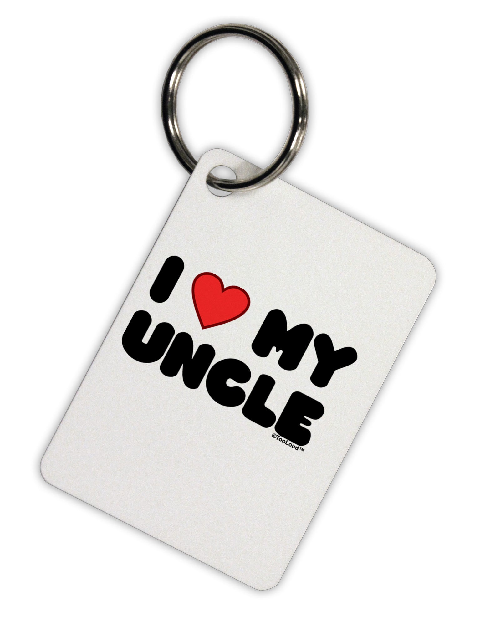 I Heart My Uncle Aluminum Keyring Tag by TooLoud-Keyring-TooLoud-White-Davson Sales