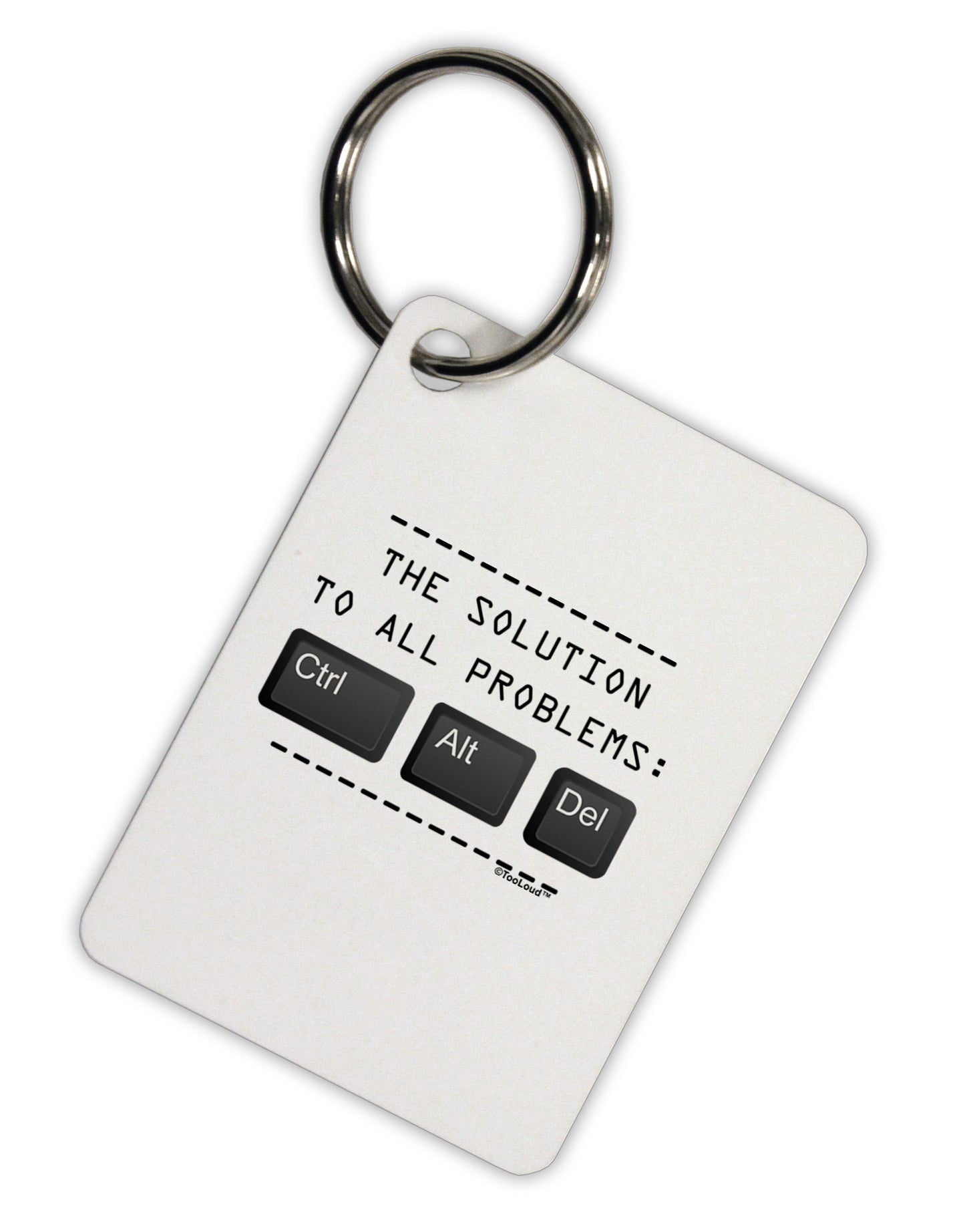 The Solution - Ctrl Alt Del Aluminum Keyring Tag-Keyring-TooLoud-White-Davson Sales
