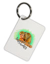 Squirrel Monkey Watercolor Text Aluminum Keyring Tag-Keyring-TooLoud-White-Davson Sales