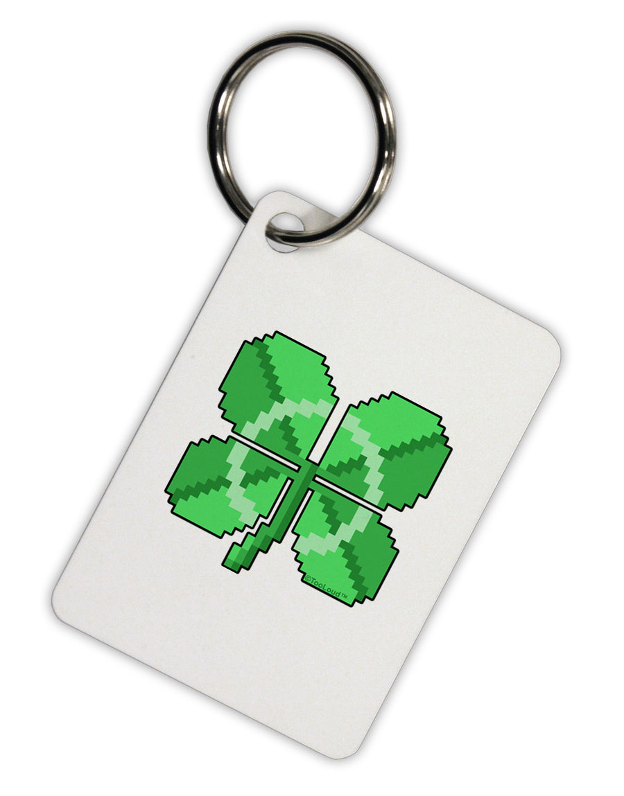 Pixel Four Leaf Clover Aluminum Keyring Tag-Keyring-TooLoud-White-Davson Sales