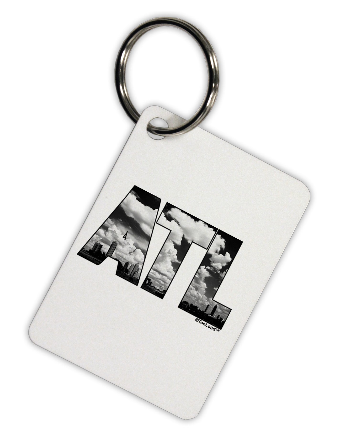 ATL Atlanta Text Aluminum Keyring Tag by TooLoud-Keyring-TooLoud-White-Davson Sales