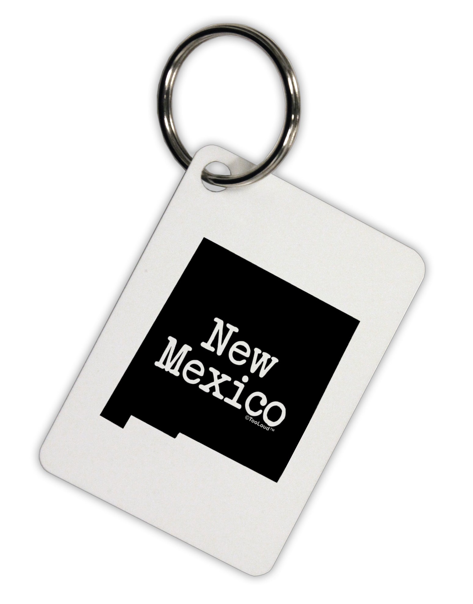 New Mexico - United States Shape Aluminum Keyring Tag by TooLoud-Keyring-TooLoud-White-Davson Sales
