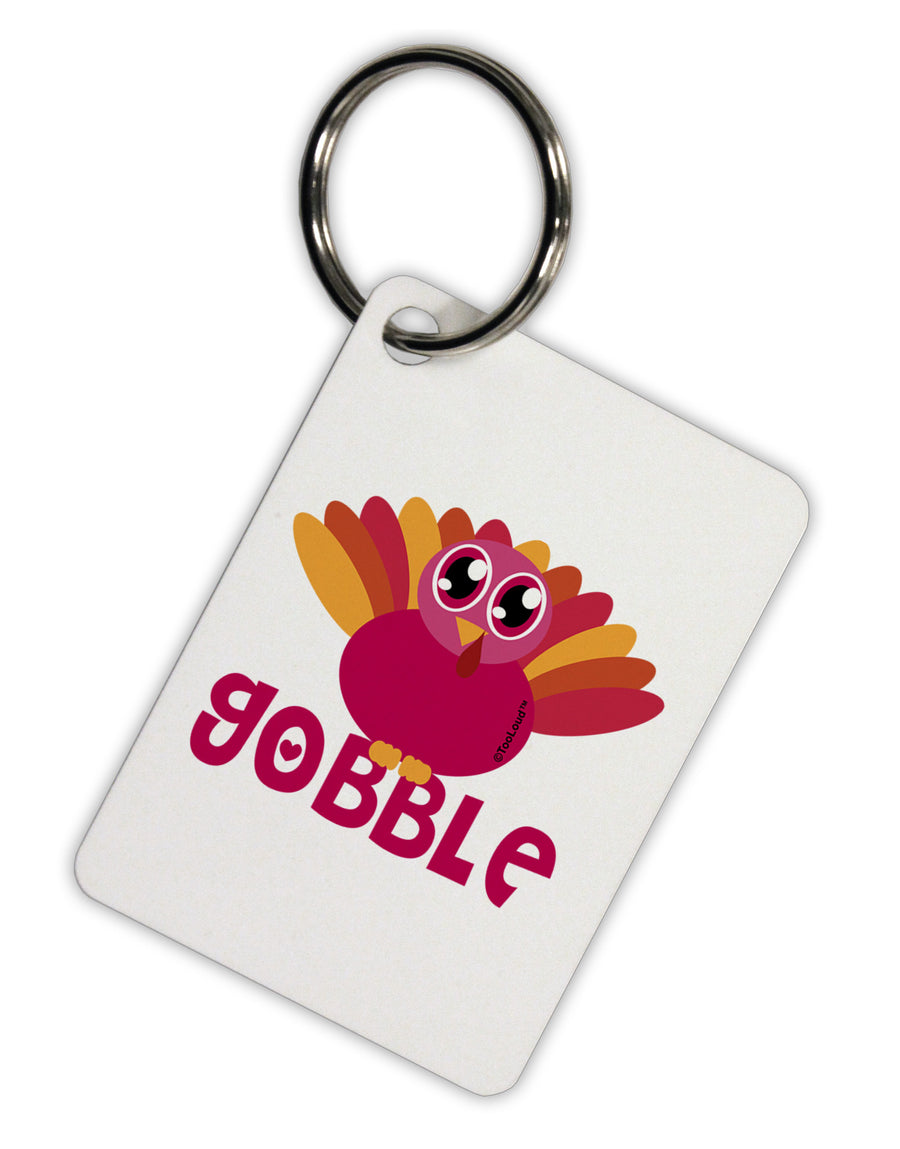 Cute Gobble Turkey Pink Aluminum Keyring Tag-Keyring-TooLoud-White-Davson Sales