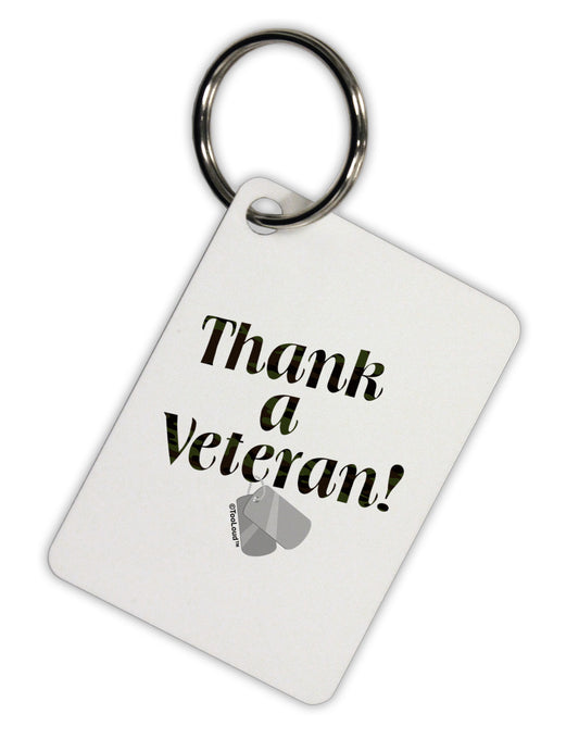 Thank A Veteran Aluminum Keyring Tag-Keyring-TooLoud-White-Davson Sales