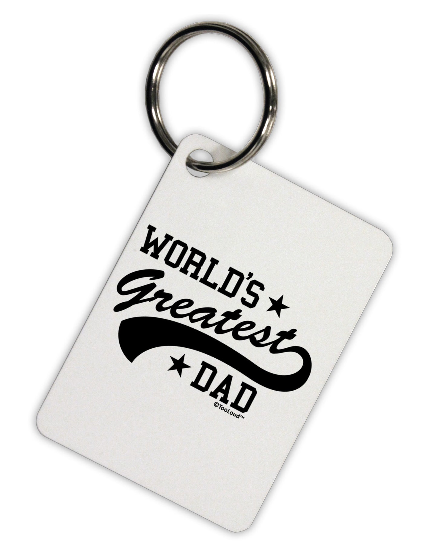 World's Greatest Dad - Sport Style Aluminum Keyring Tag by TooLoud-Keyring-TooLoud-White-Davson Sales