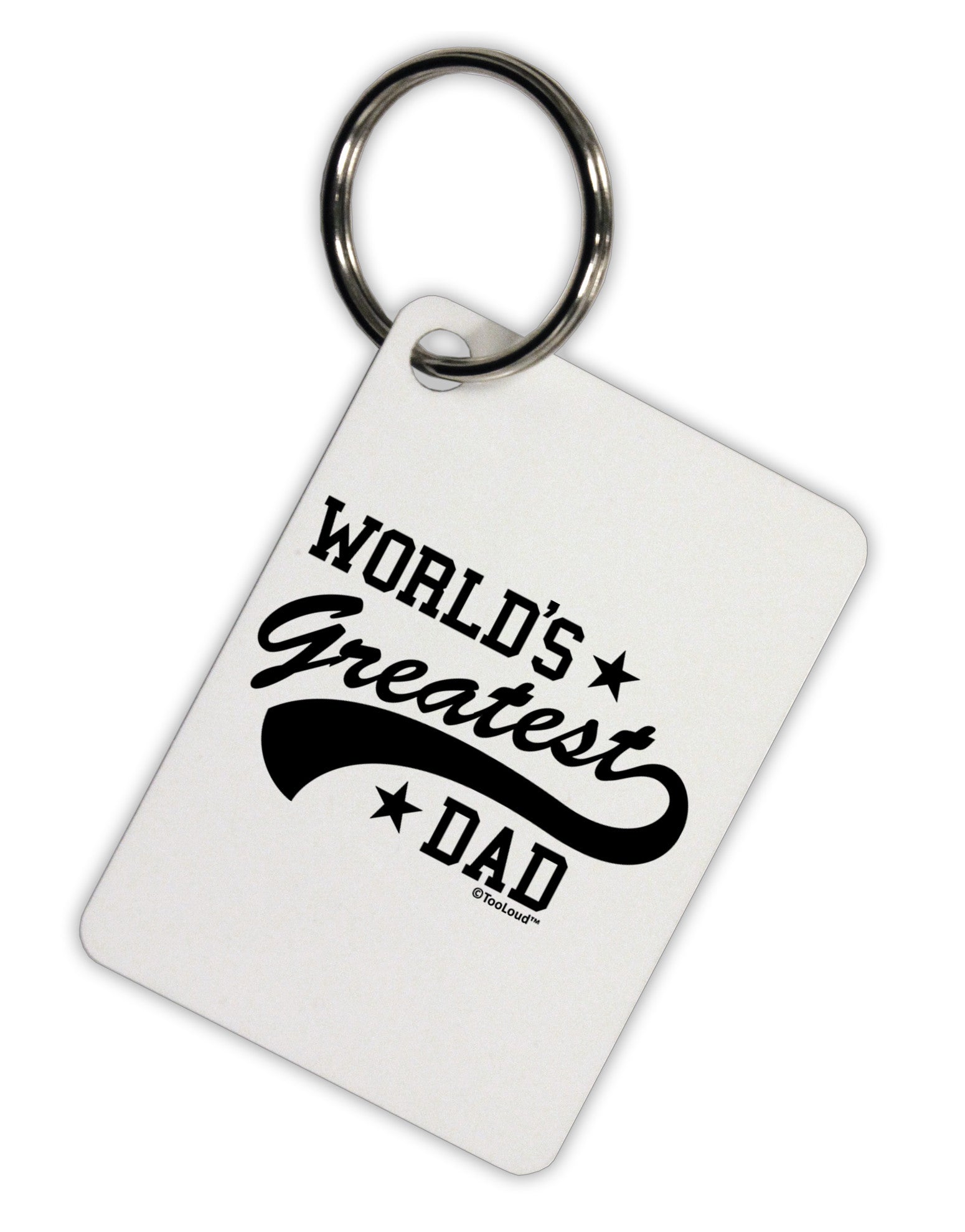 World's Greatest Dad - Sport Style Aluminum Keyring Tag by TooLoud-Keyring-TooLoud-White-Davson Sales
