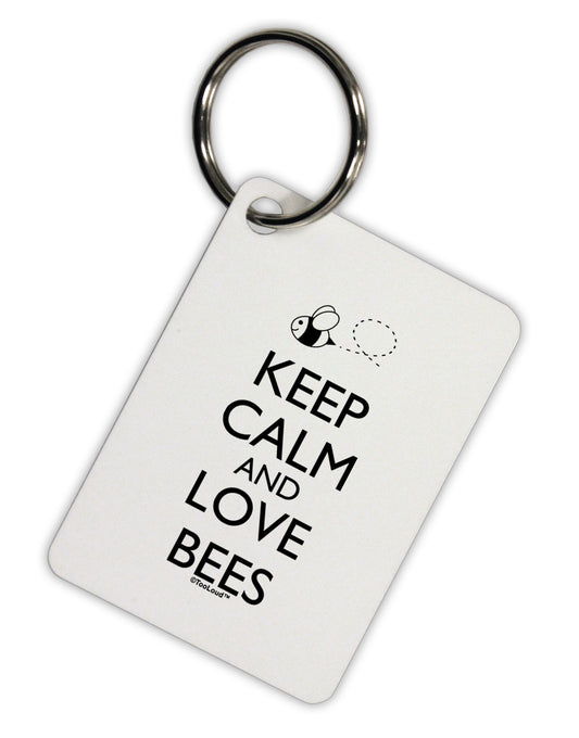 Keep Calm and Love Bees Aluminum Keyring Tag-Keyring-TooLoud-White-Davson Sales